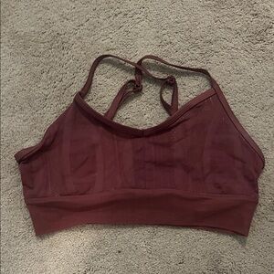 alo yoga lacy mesh crossback bra burgundy L